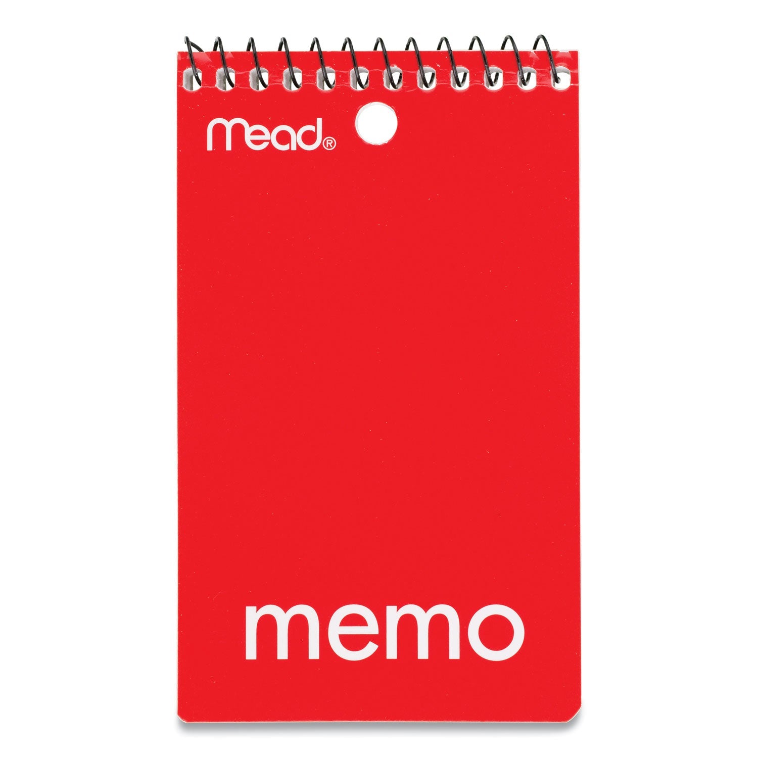 Mead Wirebound Memo Pad with Wall-Hanger Eyelet, Medium/College Rule, Randomly Assorted Cover Colors, 60 White 3 x 5 Sheets
