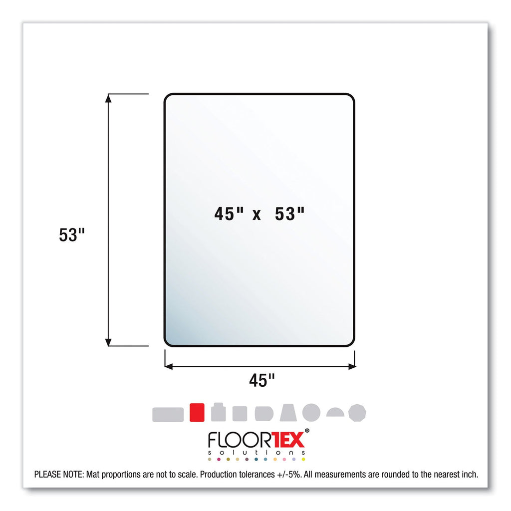 Floortex Cleartex Advantagemat Phthalate Free PVC Chair Mat for Low Pile Carpet, 53 x 45, Clear
