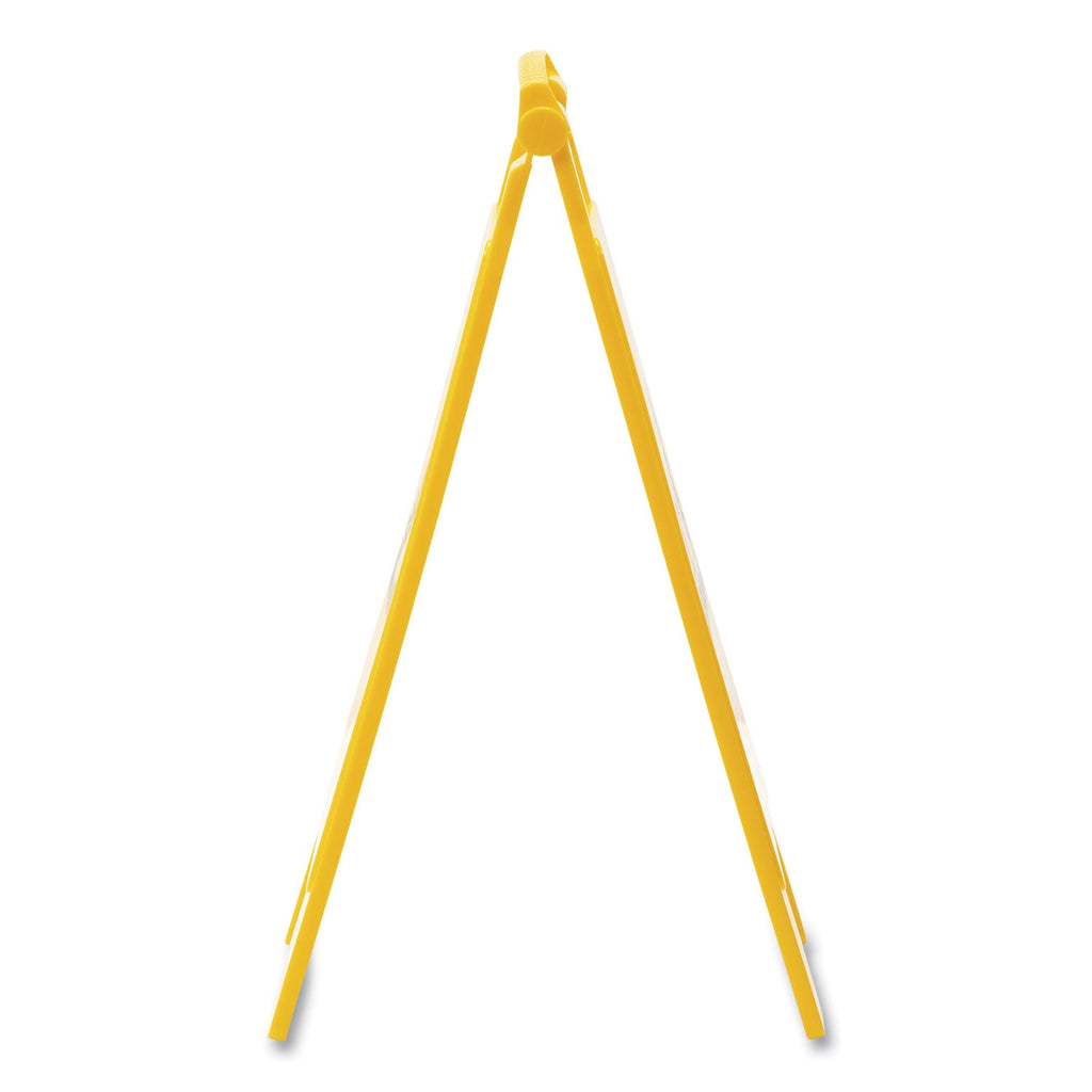 Boardwalk Site Safety Wet Floor Sign, 2-Sided, 10 x 2 x 26, Yellow
