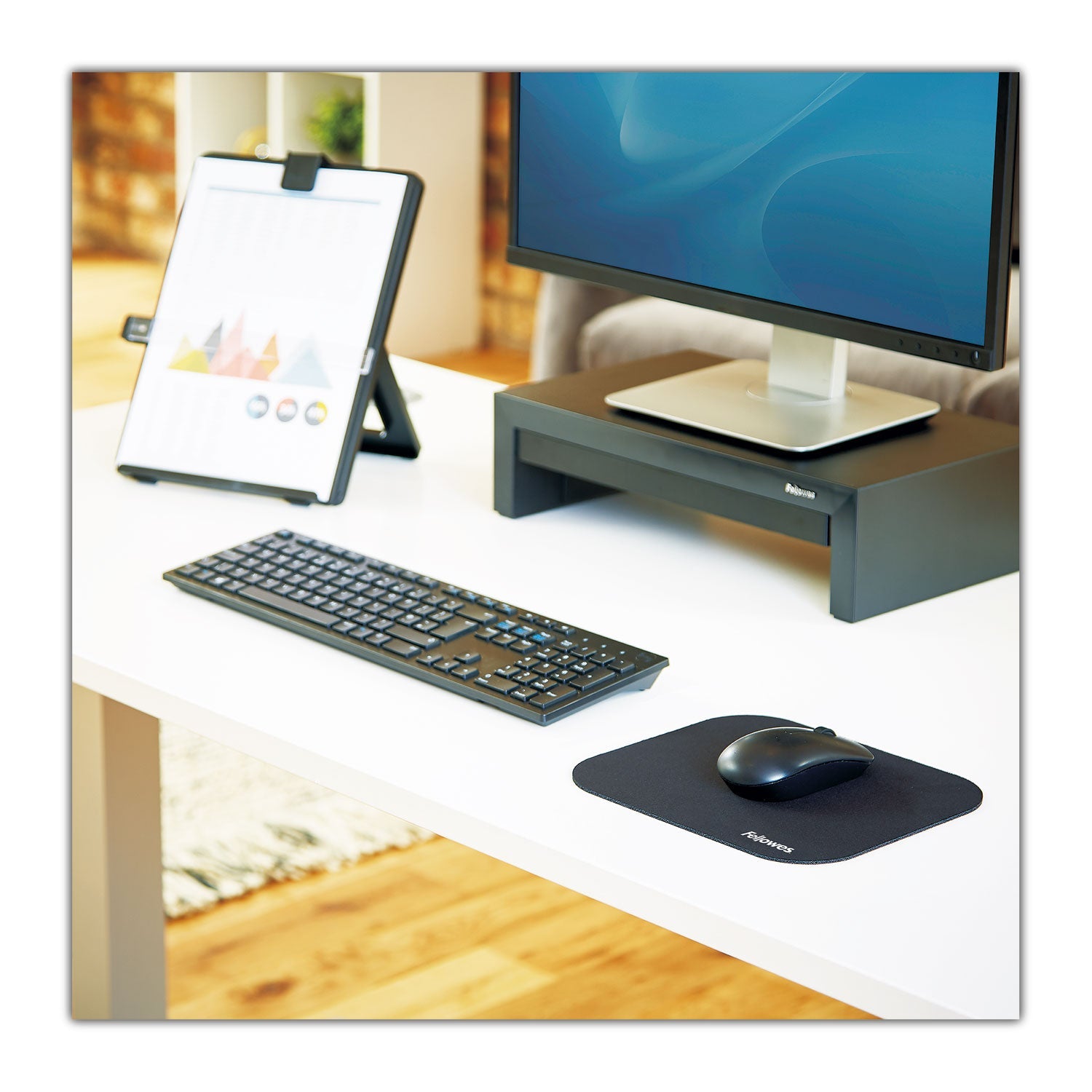 Fellowes Polyester Mouse Pad, 9 x 8, Black