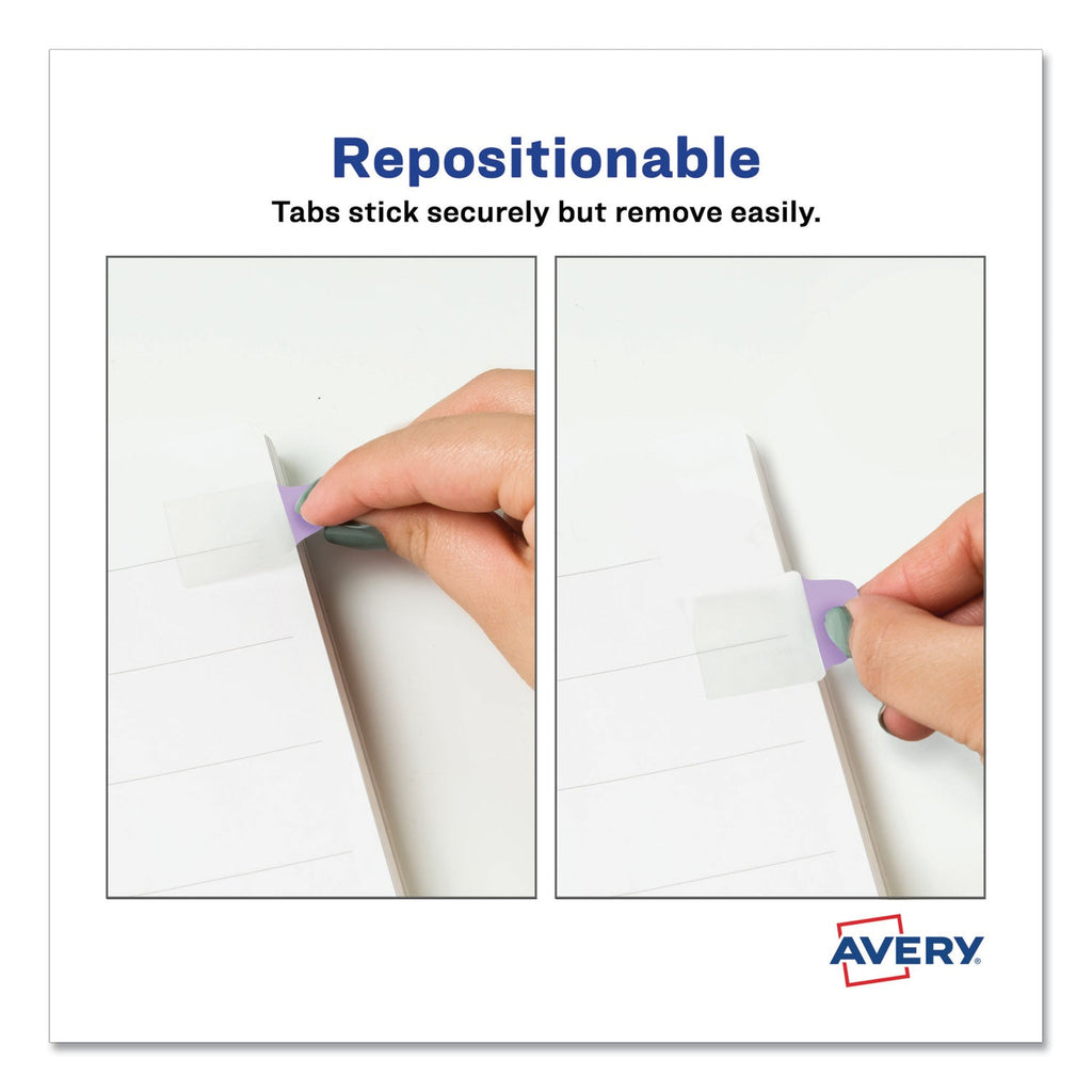 Avery Ultra Tabs Repositionable Tabs, Mini Tabs: 1" x 1.5", 1/5-Cut, Assorted Pastel Colors, 40/Pack