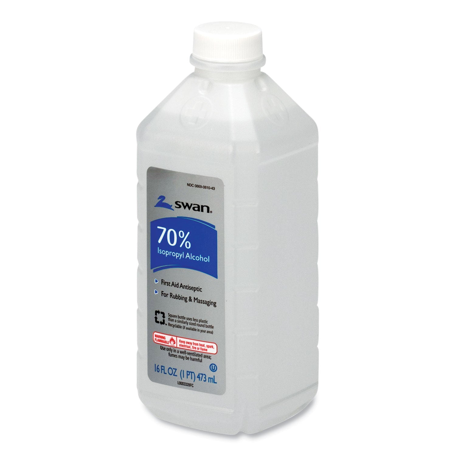 PhysiciansCare First Aid Kit Rubbing Alcohol, Isopropyl Alcohol, 16 oz Bottle