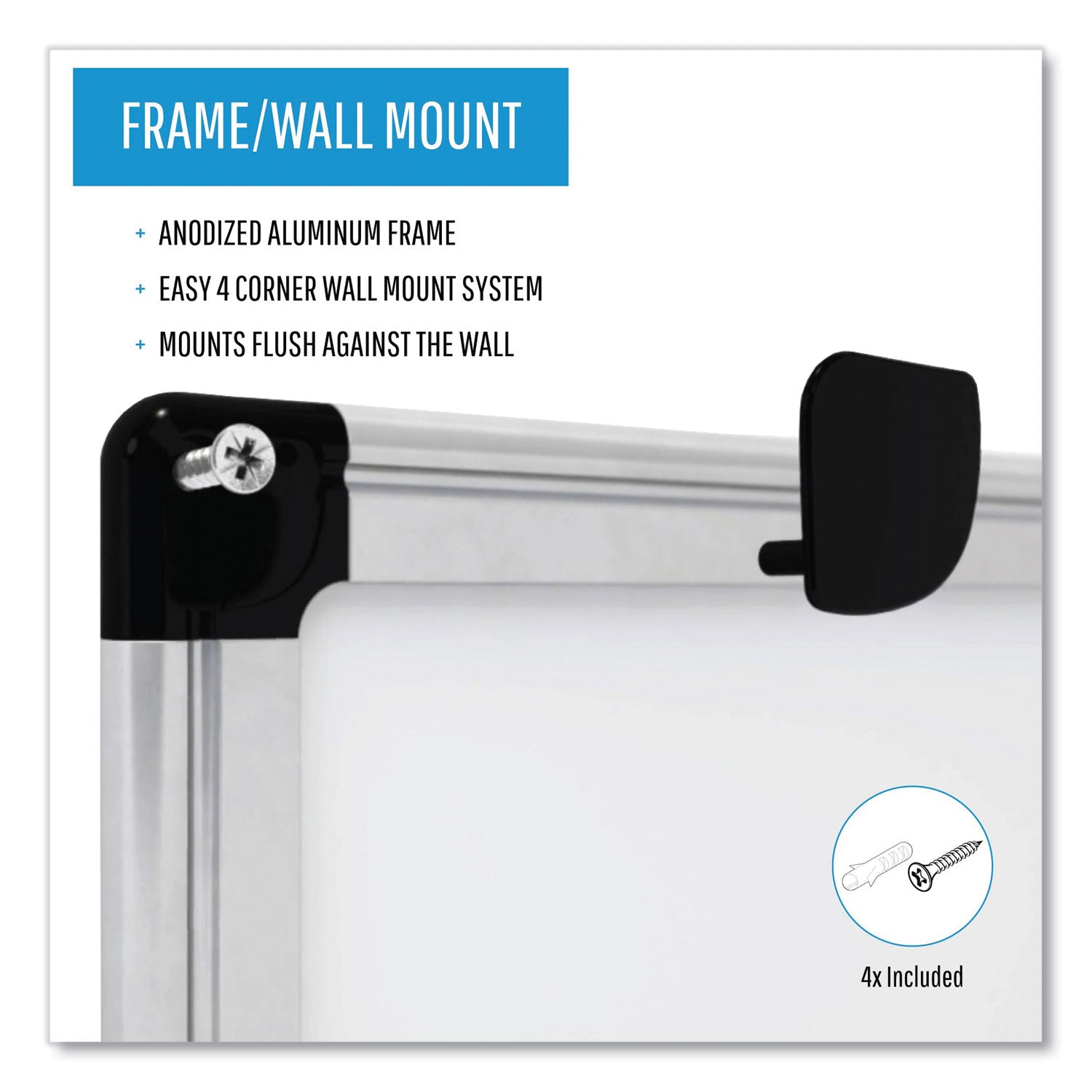 MasterVision Value Lacquered Steel Magnetic Dry Erase Board, 18 x 24, White, Aluminum