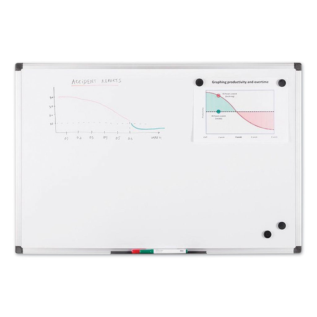 MasterVision Value Lacquered Steel Magnetic Dry Erase Board, 18 x 24, White, Aluminum