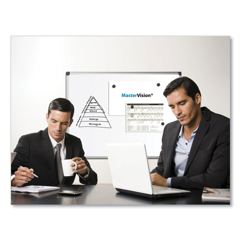 MasterVision Value Lacquered Steel Magnetic Dry Erase Board, 18 x 24, White, Aluminum