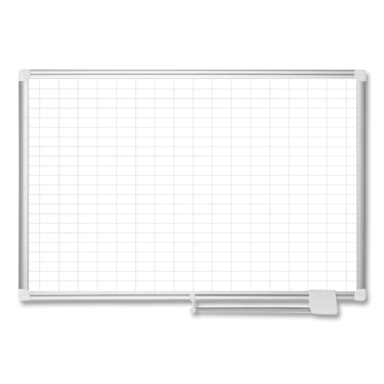 MasterVision Grid Planning Board, 1 x 2 Grid, 72 x 48, White/Silver