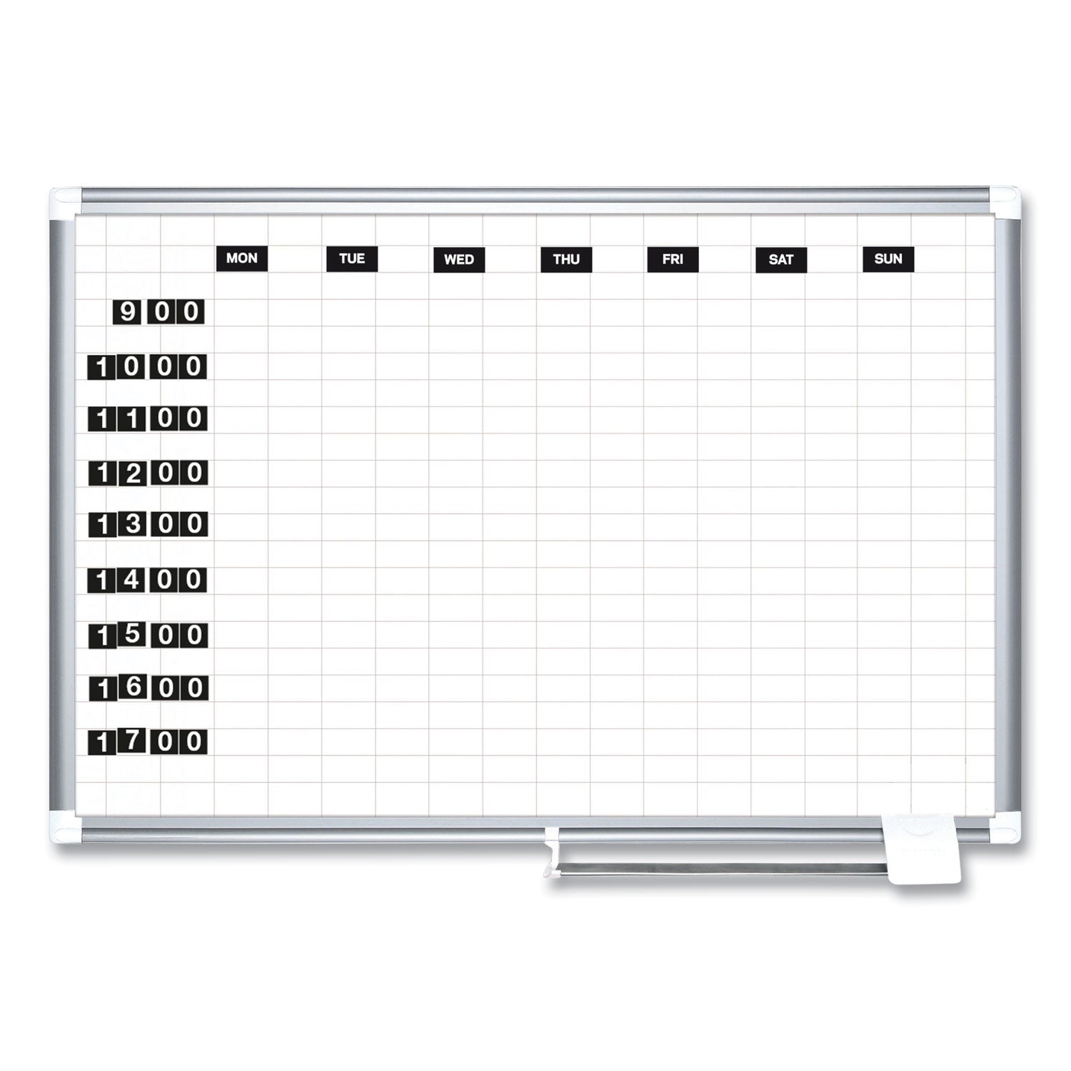 MasterVision Grid Planning Board, 1 x 2 Grid, 72 x 48, White/Silver