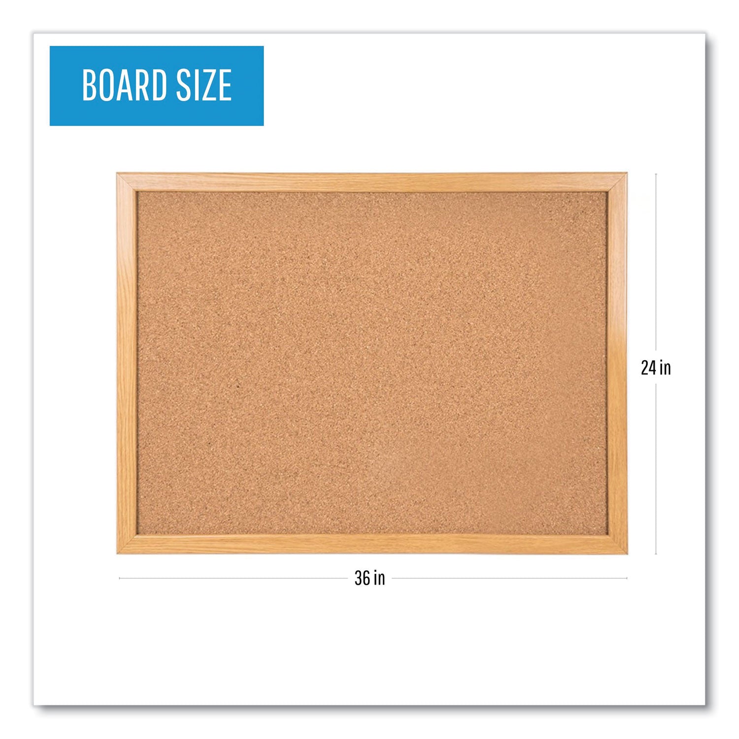 MasterVision Value Cork Bulletin Board with Oak Frame, 24 x 36, Natural