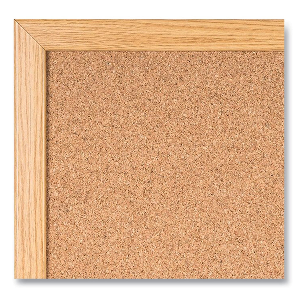 MasterVision Value Cork Bulletin Board with Oak Frame, 24 x 36, Natural