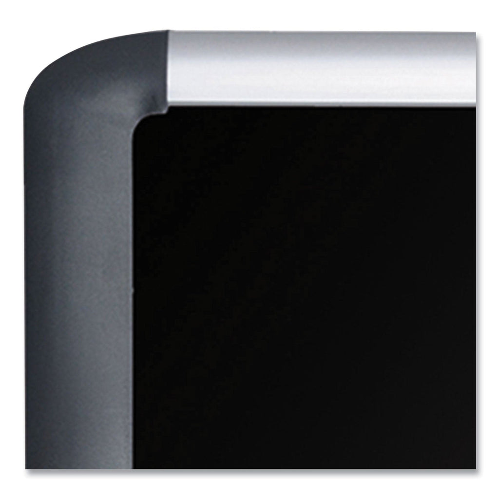 MasterVision Black fabric bulletin board, 96 x 48, Silver/Black