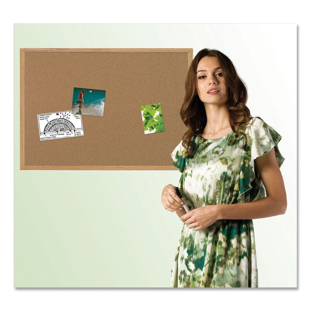 MasterVision Earth Cork Board, 24 x 36, Wood Frame