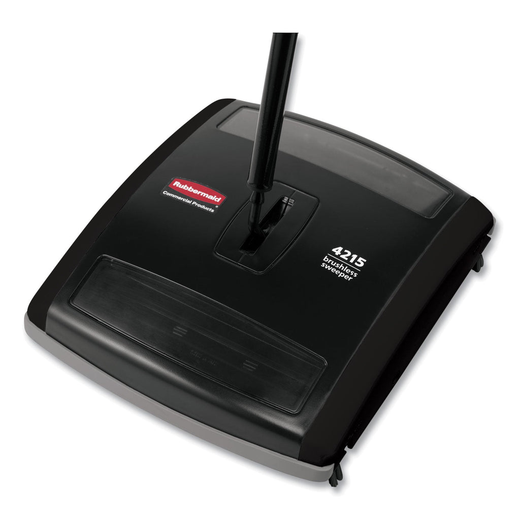 Rubbermaid Brushless Mechanical Sweeper, 44" Handle, Black/Yellow