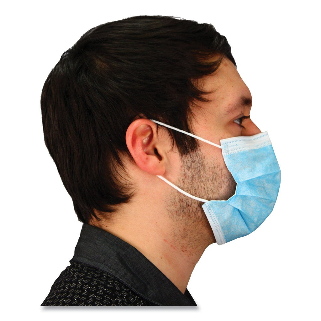 Impact Malt By Impact Three-Ply Face Mask with Ear Loops, 50 Box, 40 Boxes/Carton