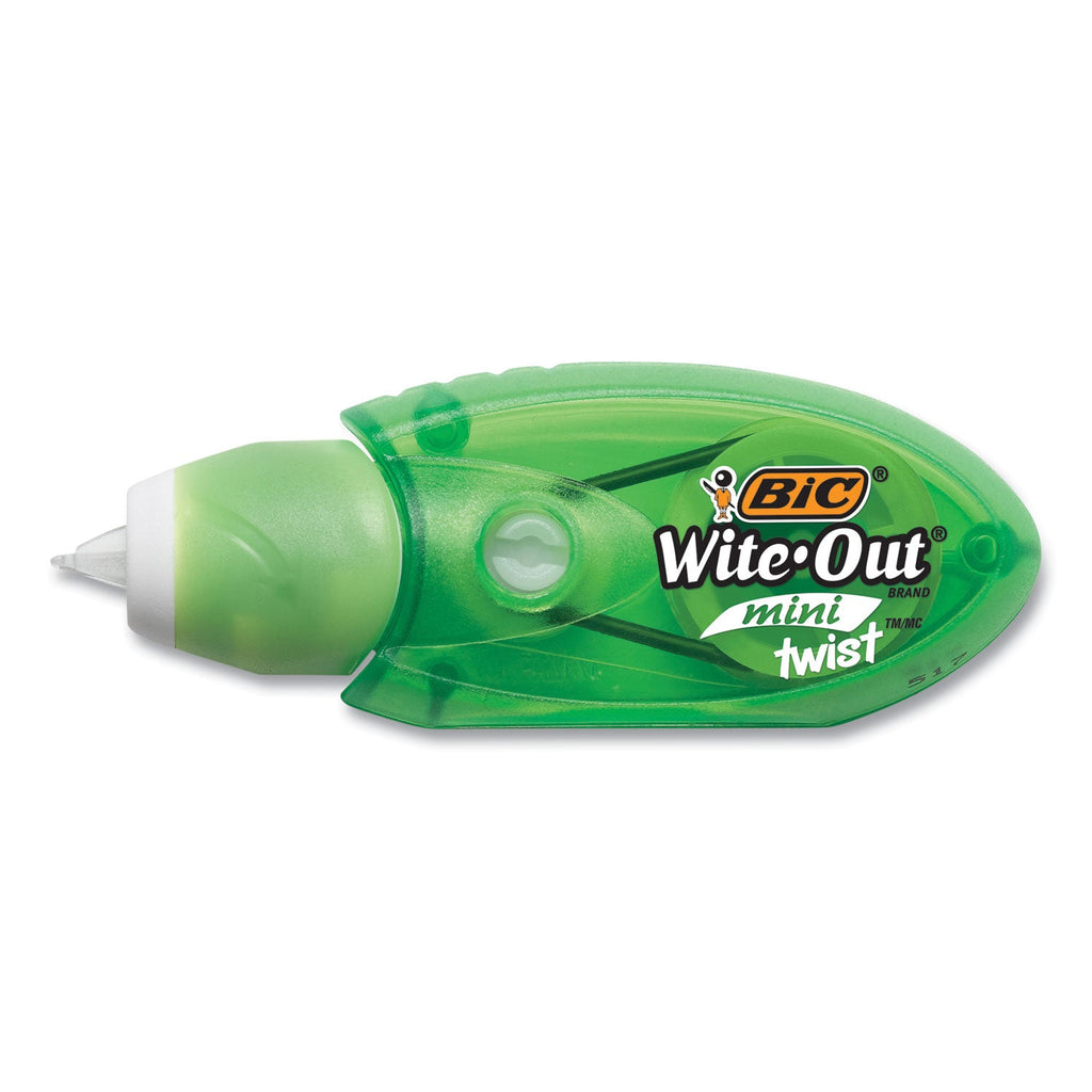 BIC Wite-Out Mini Twist Correction Tape, Non-Refillable, Blue/Fuchsia Applicators 0.2" x 314", 2/Pack