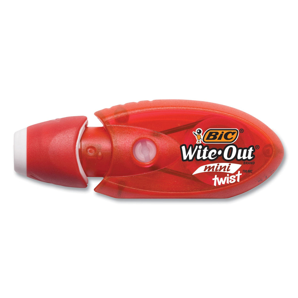 BIC Wite-Out Mini Twist Correction Tape, Non-Refillable, Blue/Fuchsia Applicators 0.2" x 314", 2/Pack