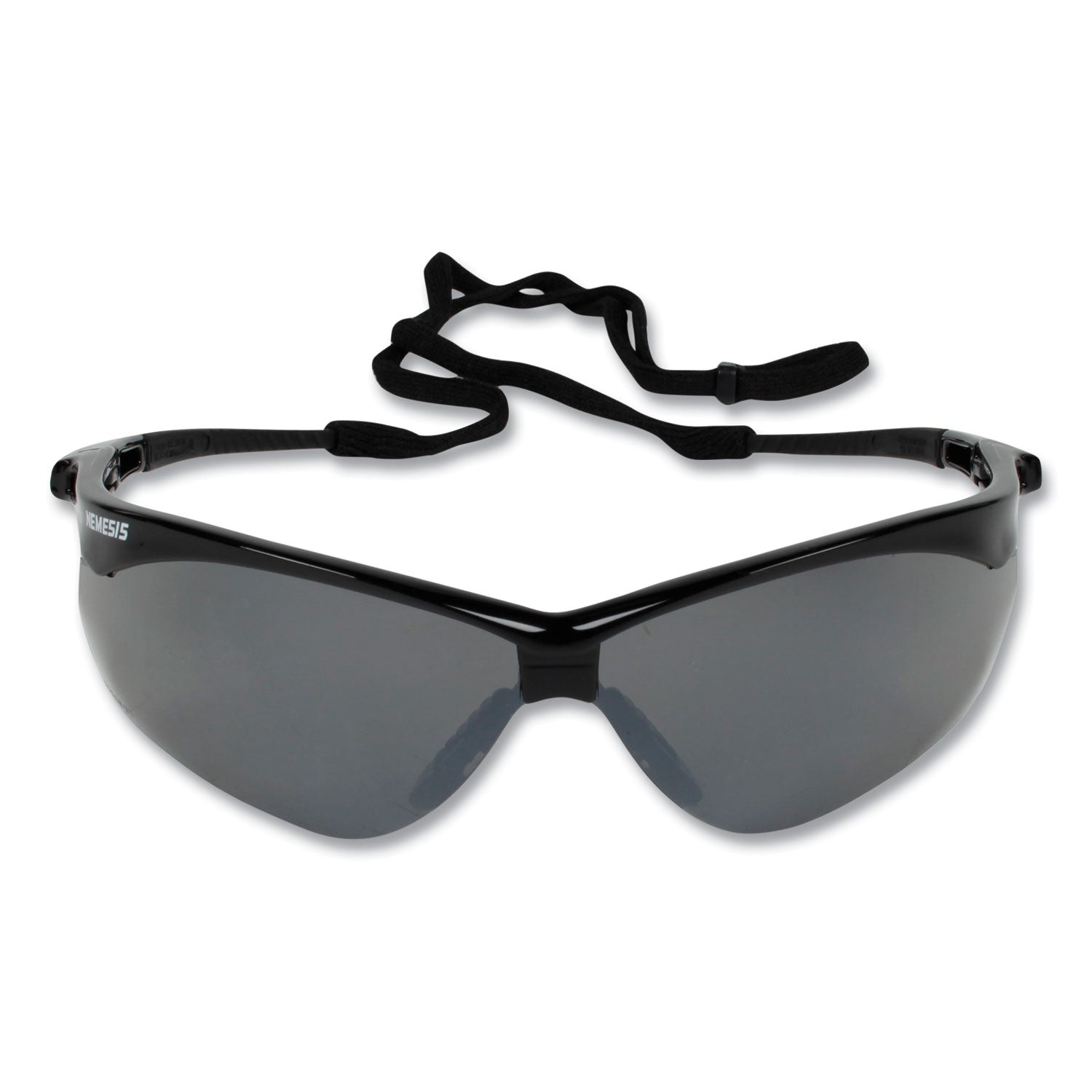 KleenGuard Nemesis Safety Glasses, Black Frame, Smoke Mirror Lens, 12/Box