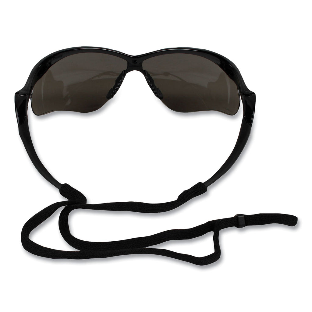 KleenGuard Nemesis Safety Glasses, Black Frame, Smoke Mirror Lens, 12/Box