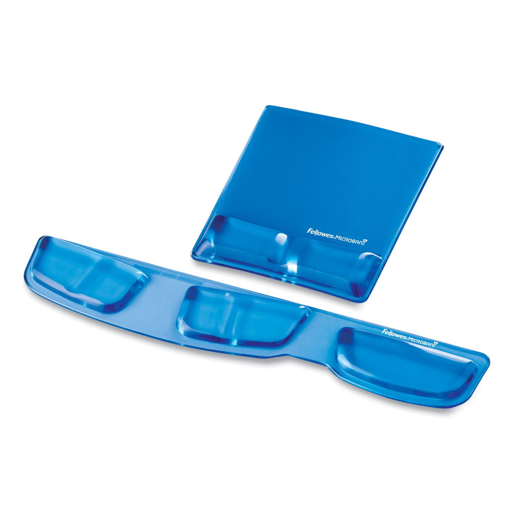 Fellowes Gel Wrist Support with Attached Mouse Pad, 8.25 x 9.87, Blue