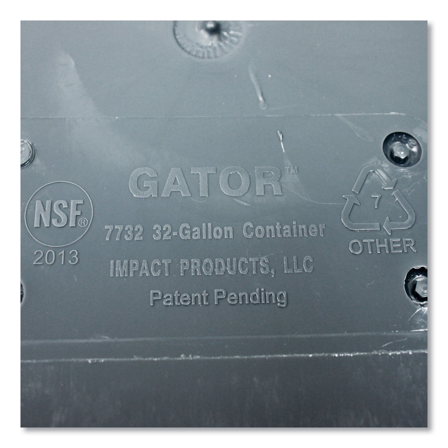 Impact Gator Plus Container, Round, Plastic, 32 gal, Gray