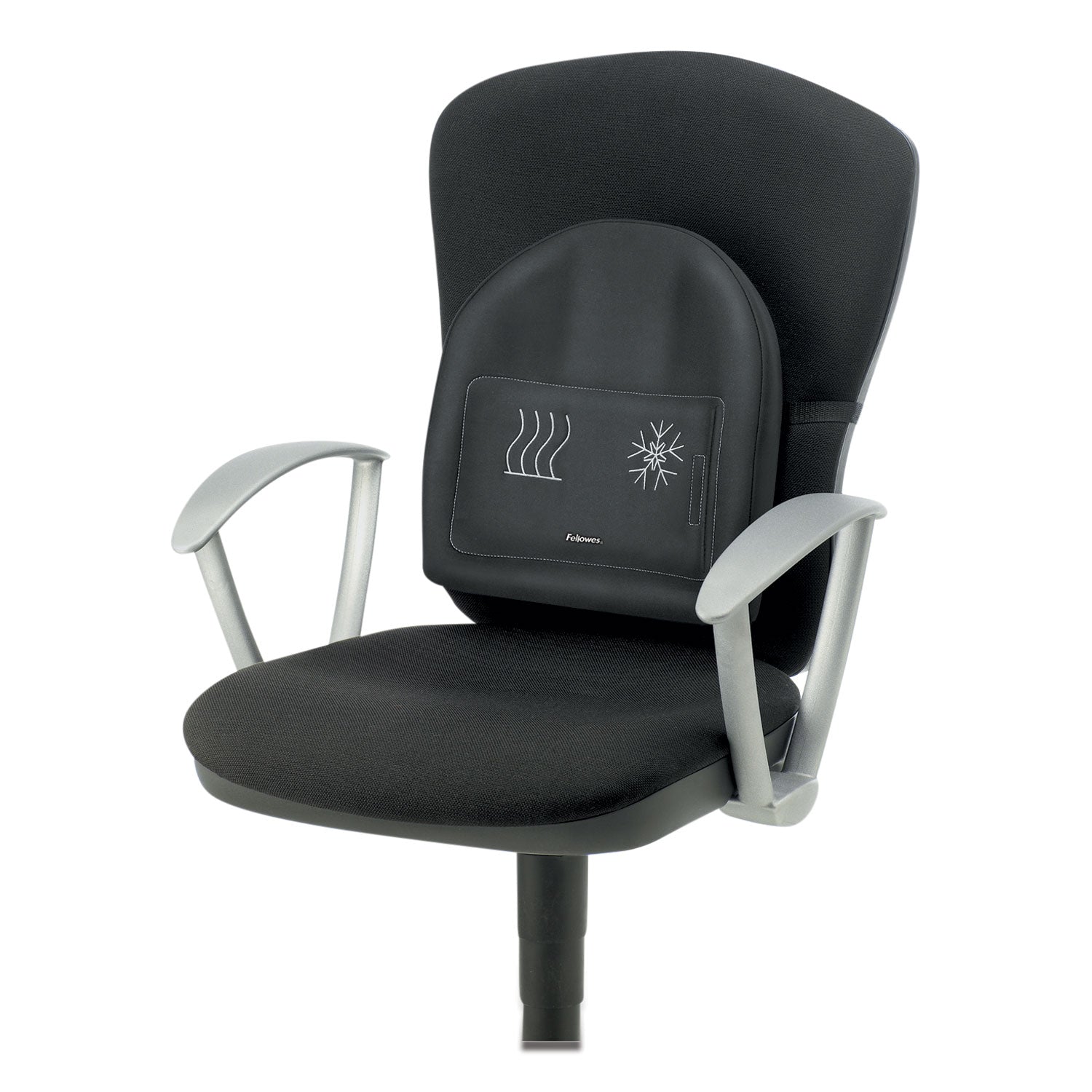Fellowes Heat and Soothe Back Support, 14.5 x 3 x 13.63, Black