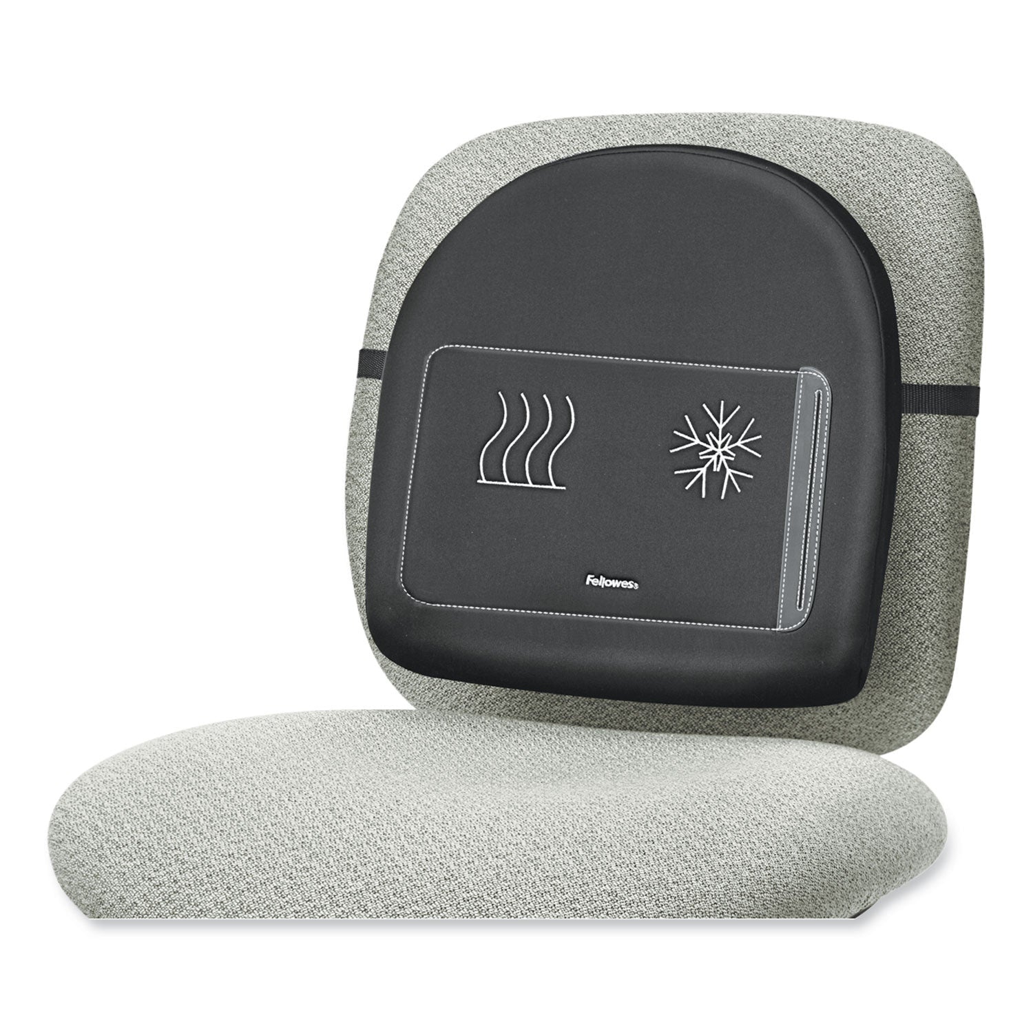 Fellowes Heat and Soothe Back Support, 14.5 x 3 x 13.63, Black