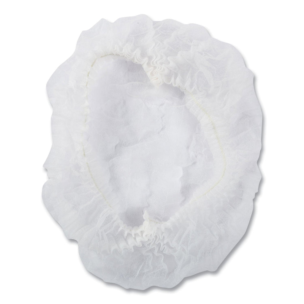 AmerCareRoyal Latex-Free Operating Room Cap, Pleated, Polypropylene, 21", White, 100 Caps/Pack, 10 Packs/Carton