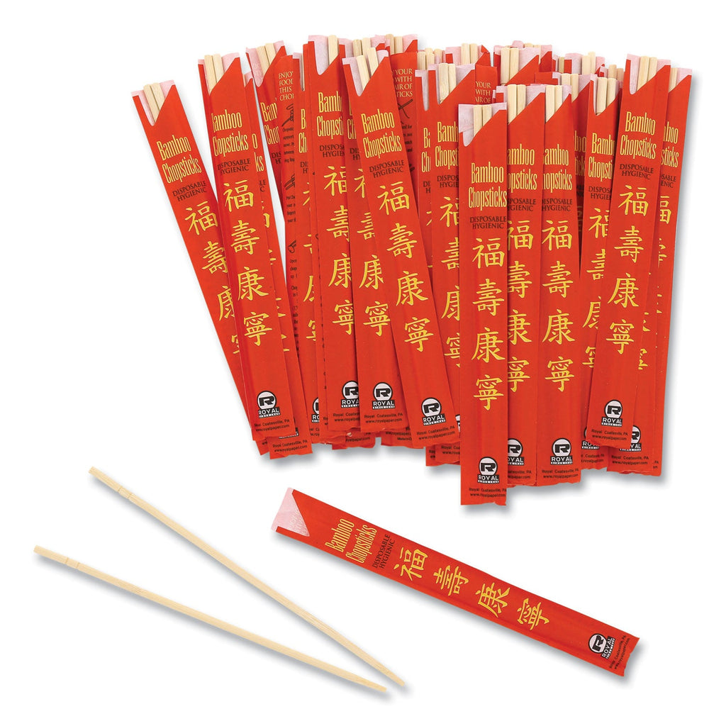AmerCareRoyal ChoPolystyreneticks, Bamboo, 9", Natural, 1000/Carton