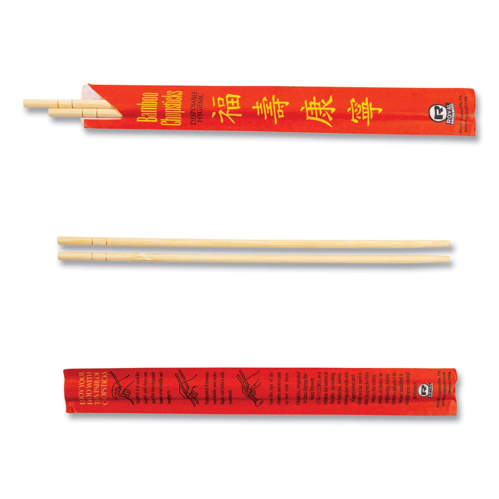 AmerCareRoyal ChoPolystyreneticks, Bamboo, 9", Natural, 1000/Carton