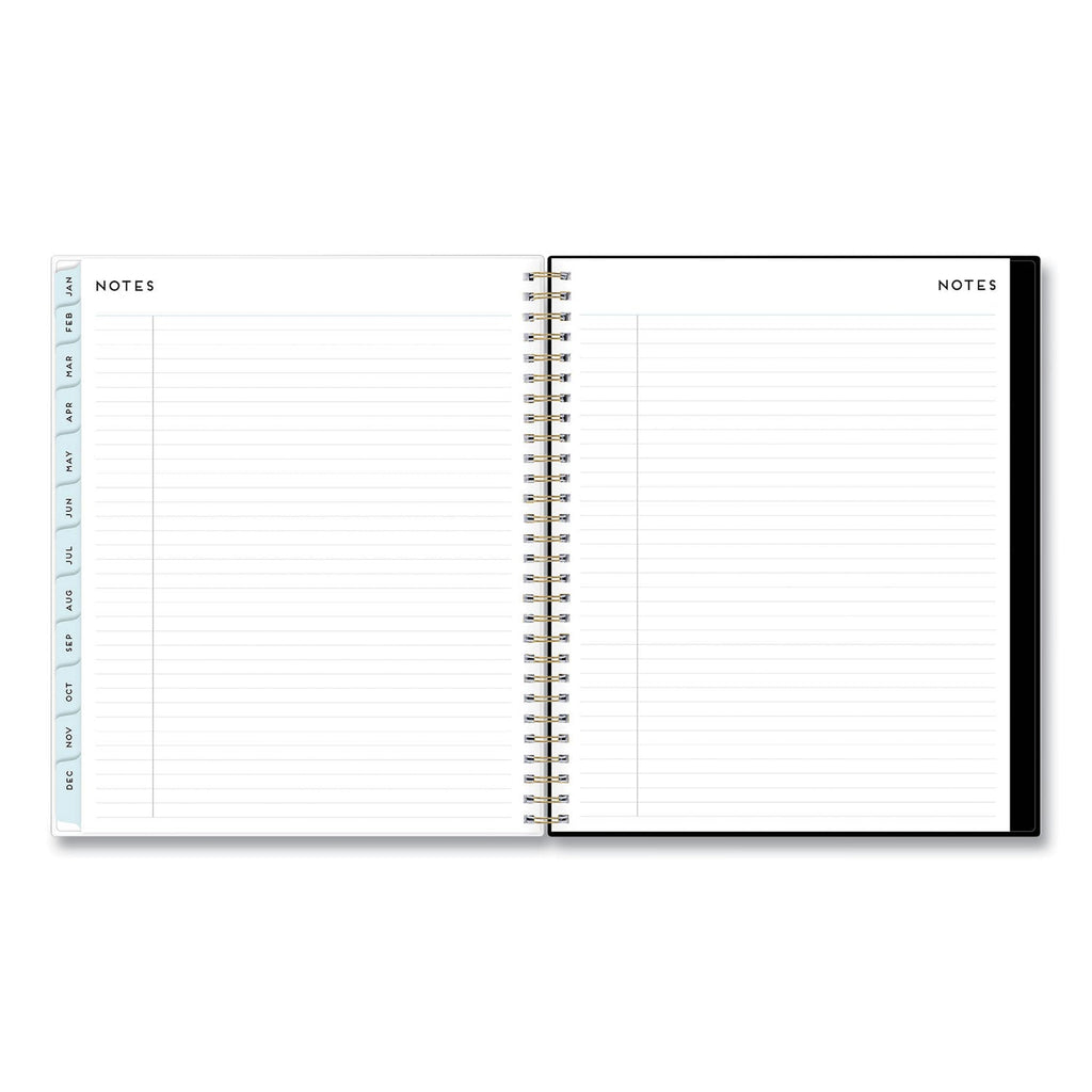 Blue Sky Baccara Dark Monthly Planner, Baccara Dark Floral Artwork, 10 x 8, Gray/Black/Gold Cover, 2023