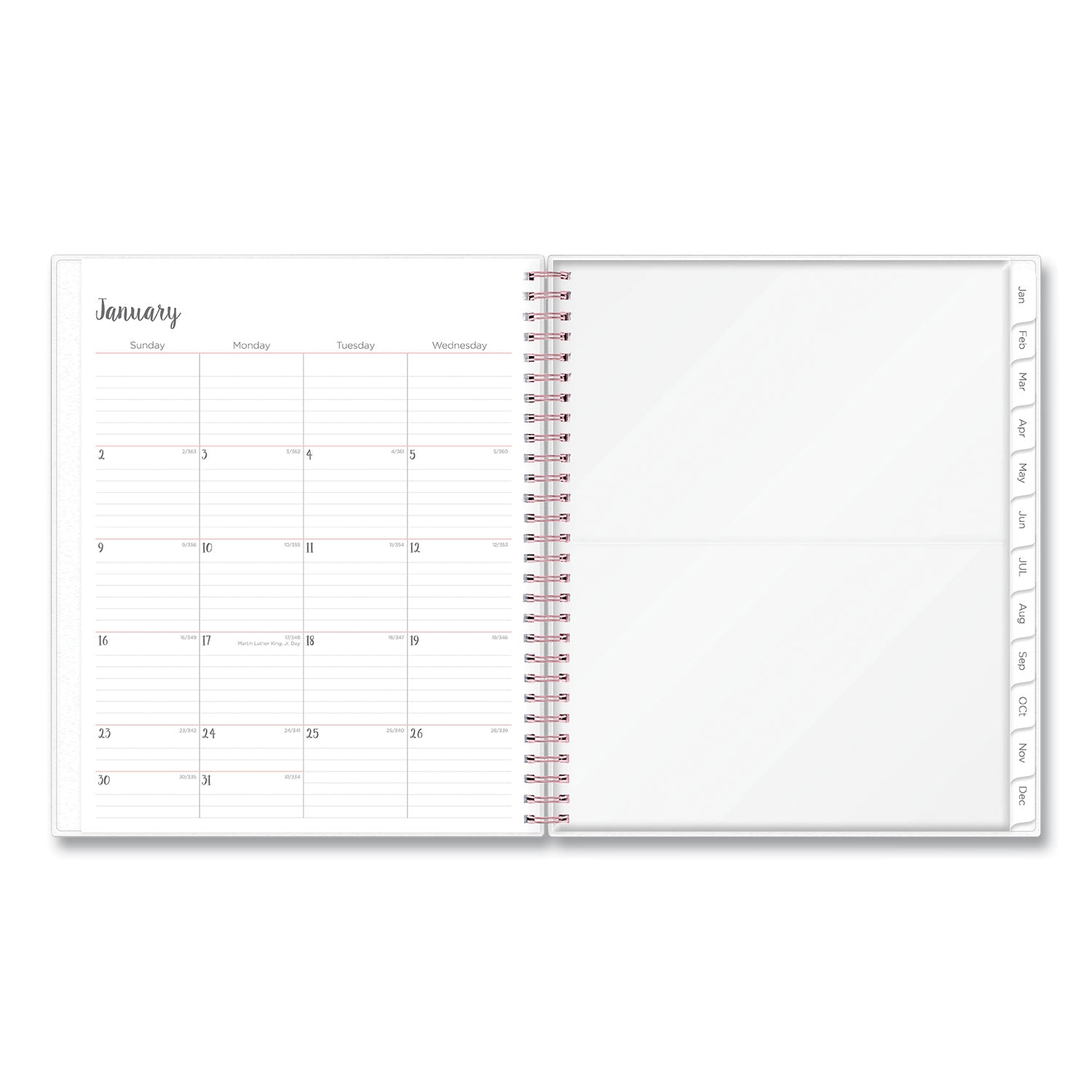 Blue Sky Joselyn Monthly Wirebound Planner, Joselyn Floral Artwork, 10 x 8, Pink/Peach/Black Cover, 12-Month (Jan to Dec): 2023