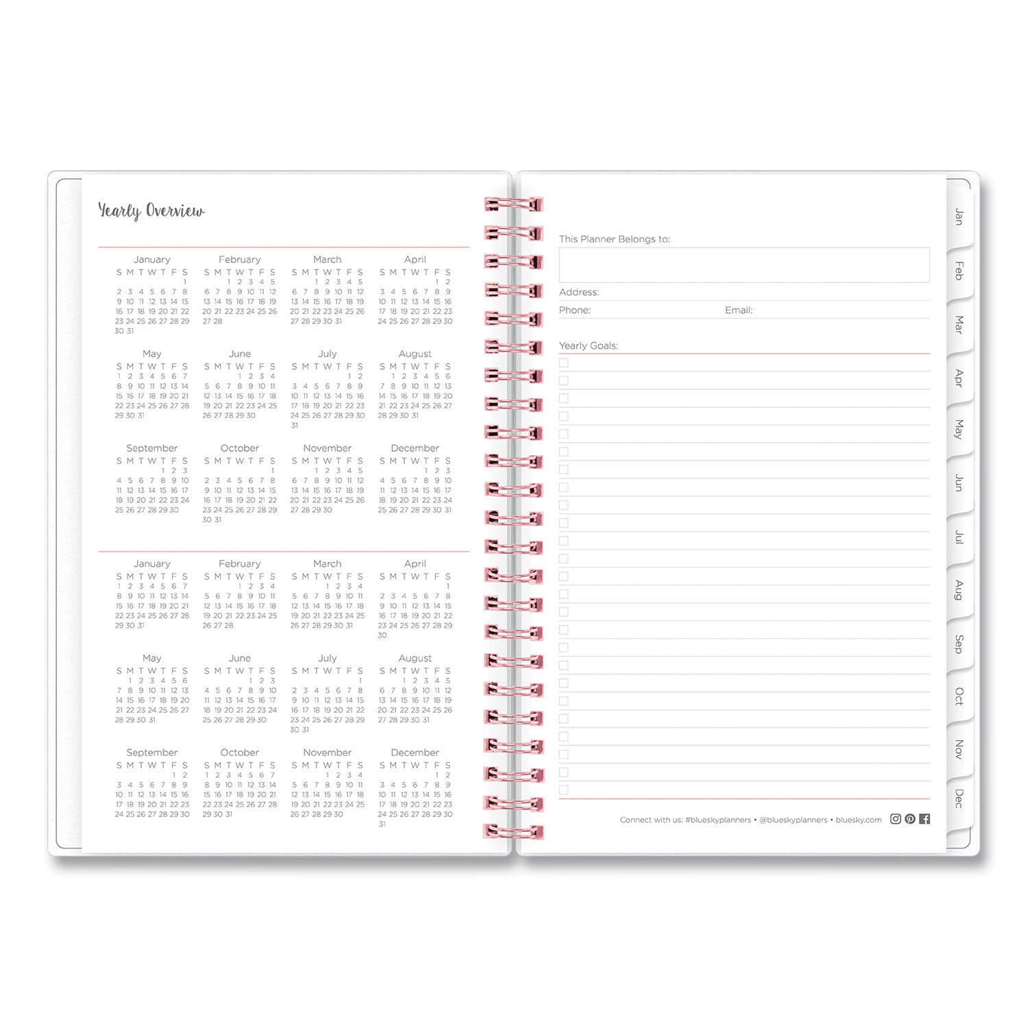 Blue Sky Joselyn Weekly/Monthly Planner, Joselyn Floral Artwork, 8 x 5, Pink/Peach/Black Cover, 12-Month (Jan to Dec): 2023