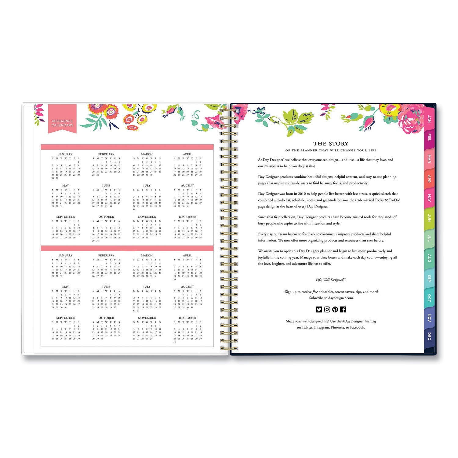Blue Sky Day Designer Peyton Create-Your-Own Cover Weekly/Monthly Planner, Floral Artwork, 11 x 8.5, Navy, 12-Month (Jan-Dec): 2023