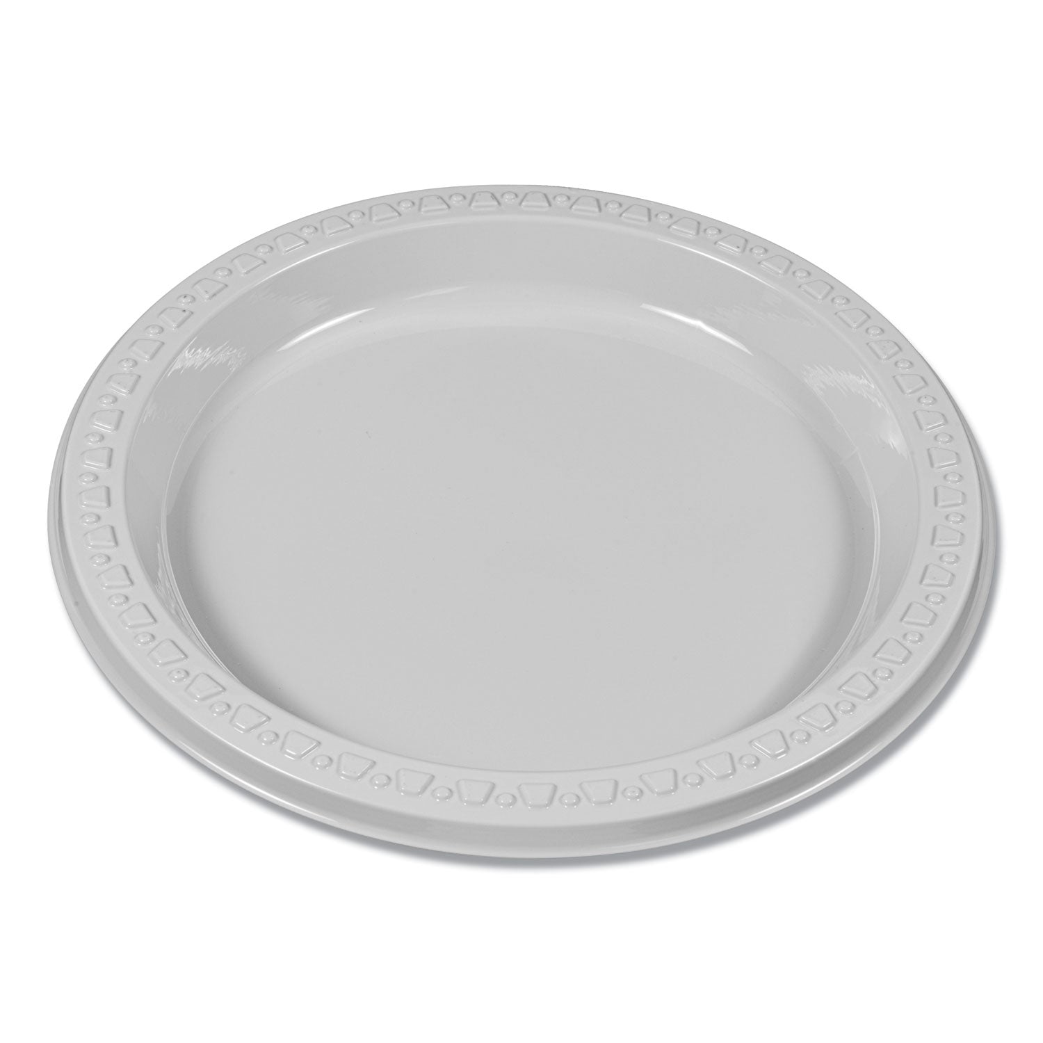 Tablemate Plastic Dinnerware, Plates, 7" dia, White, 125/Pack