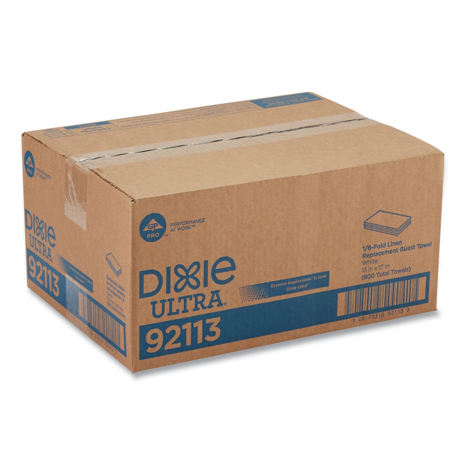 Dixie 1/6-Fold Linen Replacement Towels, 13 x 17, White, 200/Box, 4 Boxes/Carton