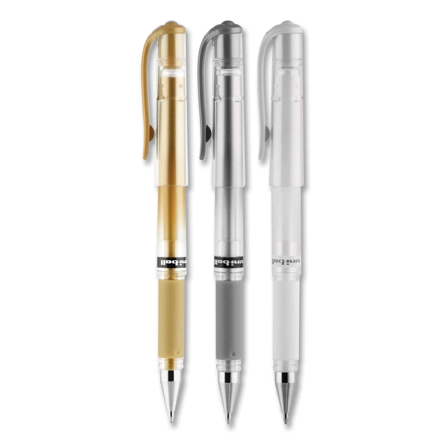 uniball Impact Bold Gel Pen, Stick, Bold 1 mm, Assorted Marvelous Metallics Ink and Barrel Colors, 3/Pack