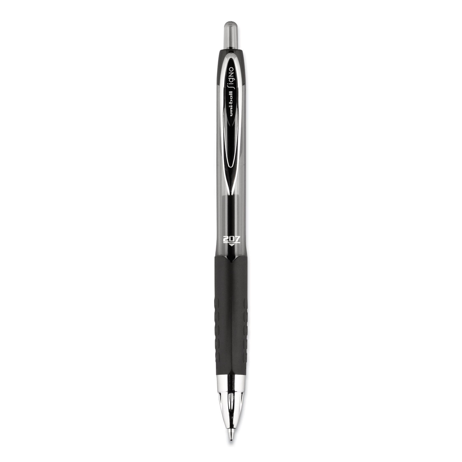 uniball Signo 207 Gel Pen Value Pack, Retractable, Medium 0.7 mm, Black Ink, Translucent Black Barrel, 36/Box