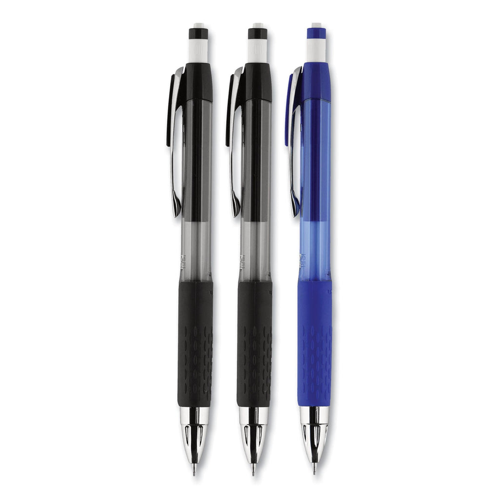 uniball 207 Mechanical Pencil with Lead and Eraser Refills, 0.7 mm, HB (#2), Black Lead, Assorted Barrel Colors, 3/Set