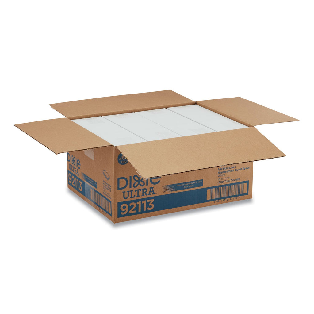 Dixie 1/6-Fold Linen Replacement Towels, 13 x 17, White, 200/Box, 4 Boxes/Carton