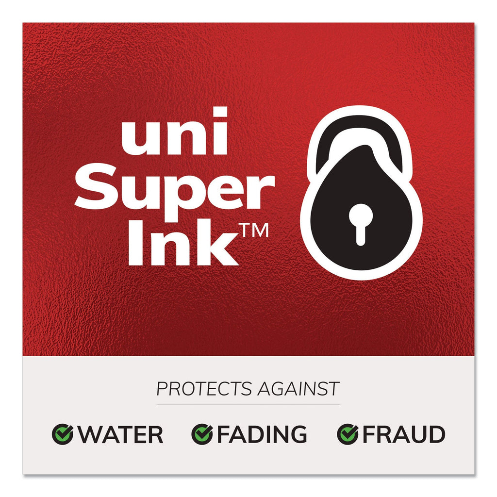uniball Signo Gel Pen, Retractable, Medium 0.7 mm, Blue Ink, Blue/Metallic Accents Barrel, Dozen