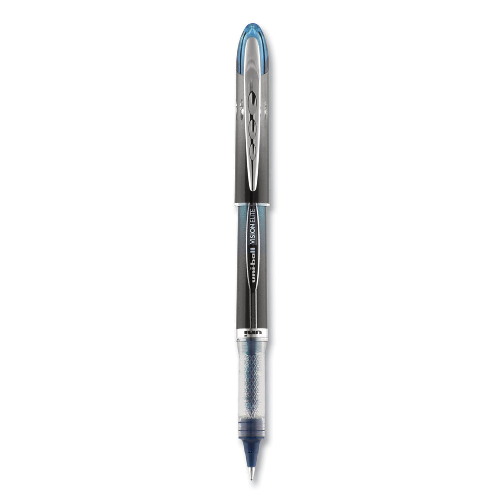 uniball VISION ELITE Roller Ball Pen, Stick, Extra-Fine 0.5 mm, Blue-Black Ink, Black/Blue Barrel