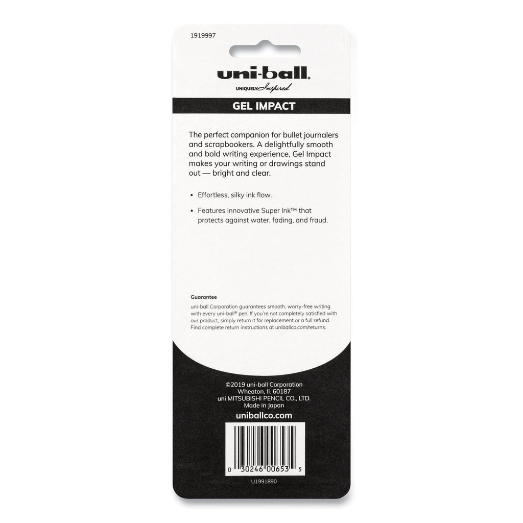 uniball Impact Bold Gel Pen, Stick, Bold 1 mm, Assorted Marvelous Metallics Ink and Barrel Colors, 3/Pack