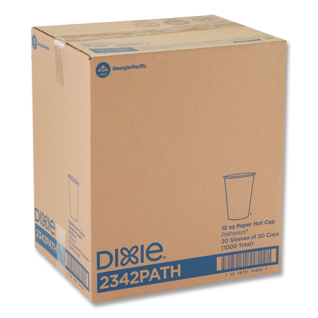 Dixie Pathways Paper Hot Cups, 12 oz, 50/Pack