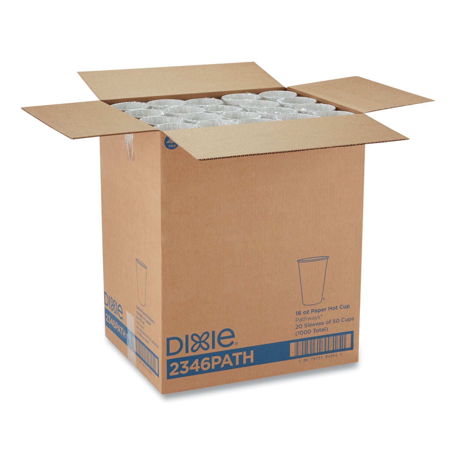 Dixie Pathways Paper Hot Cups, 16 oz, 50 Sleeve, 20 Sleeves Carton