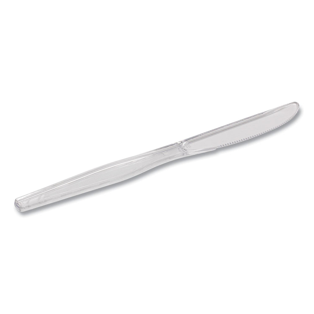 Dixie Heavyweight Polystyrene Cutlery, Knives, Clear, 1,000/Carton