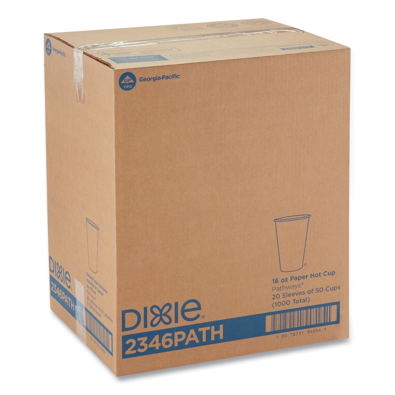 Dixie Pathways Paper Hot Cups, 16 oz, 50 Sleeve, 20 Sleeves Carton