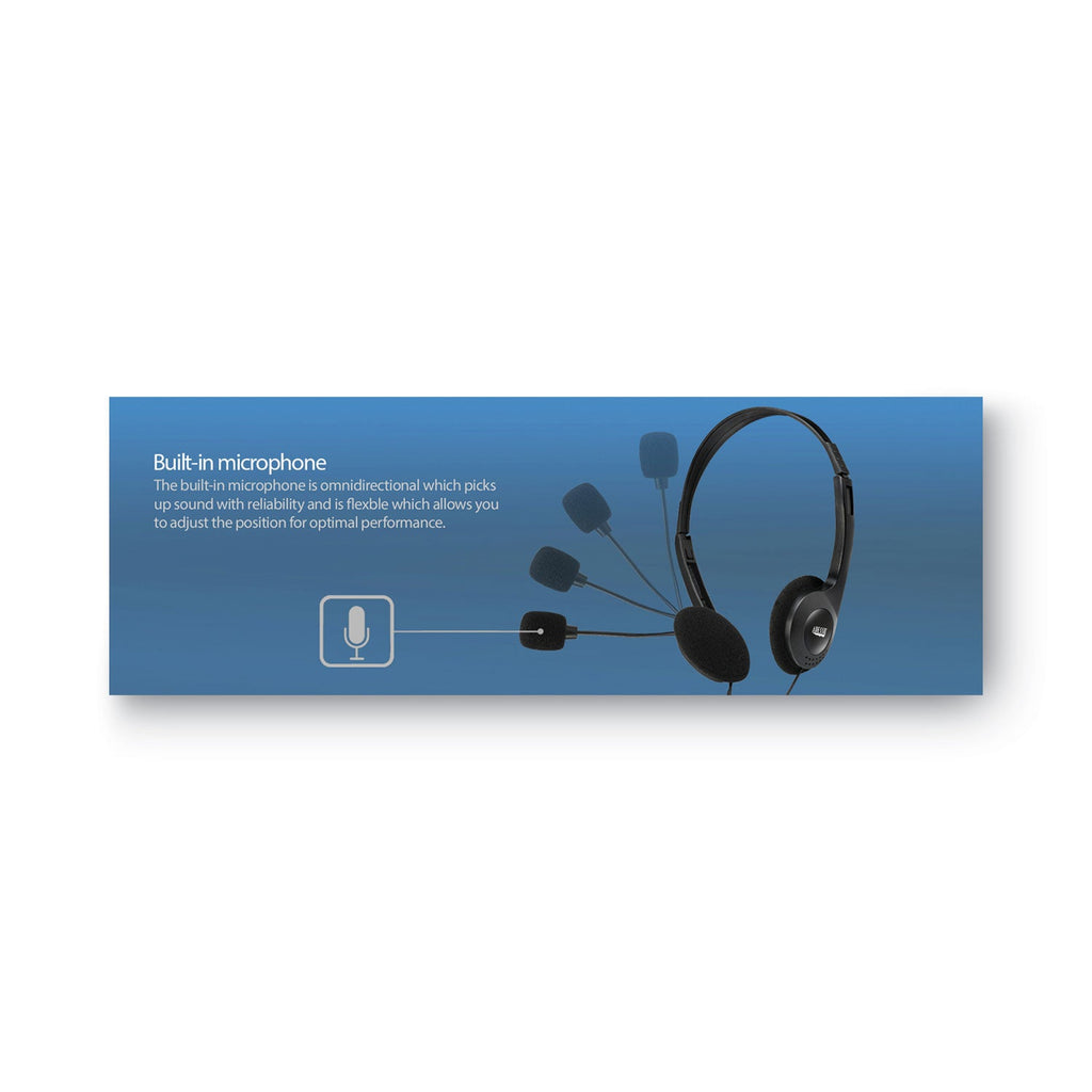 Adesso Xtream H4 Stereo Headset with Microphone, Binaural, Over the Head, Black