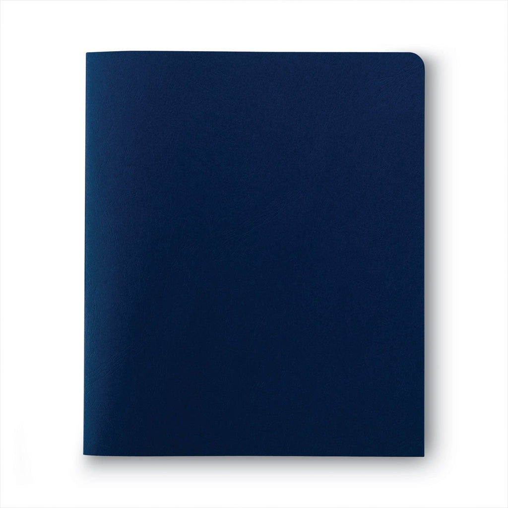 Smead Two-Pocket Folder, Textured Paper, 100-Sheet Capacity, 11 x 8.5, Dark Blue, 25/Box
