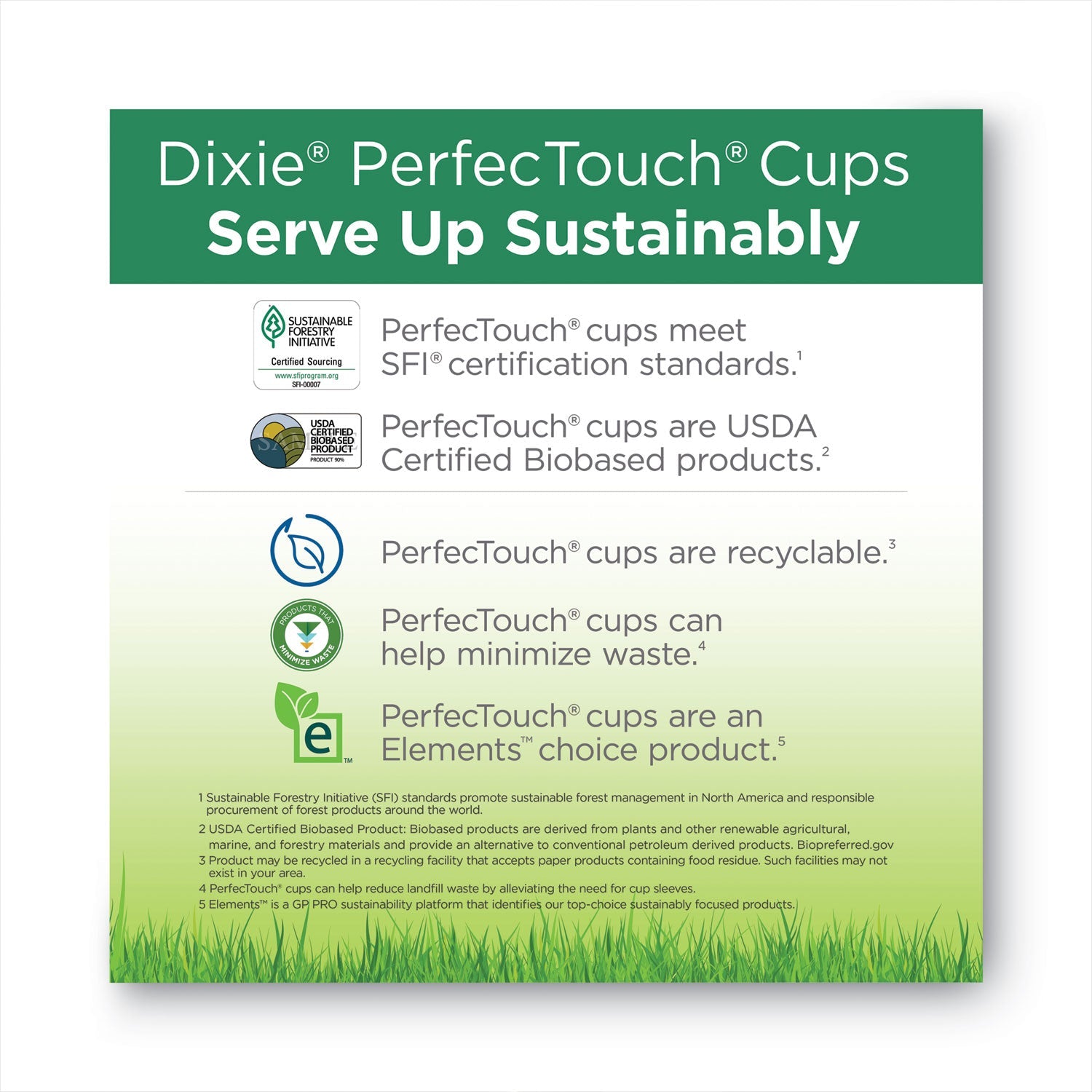 Dixie PerfecTouch Hot/Cold Cups, 12 oz, White, 50/Bag, 20 Bags/Carton