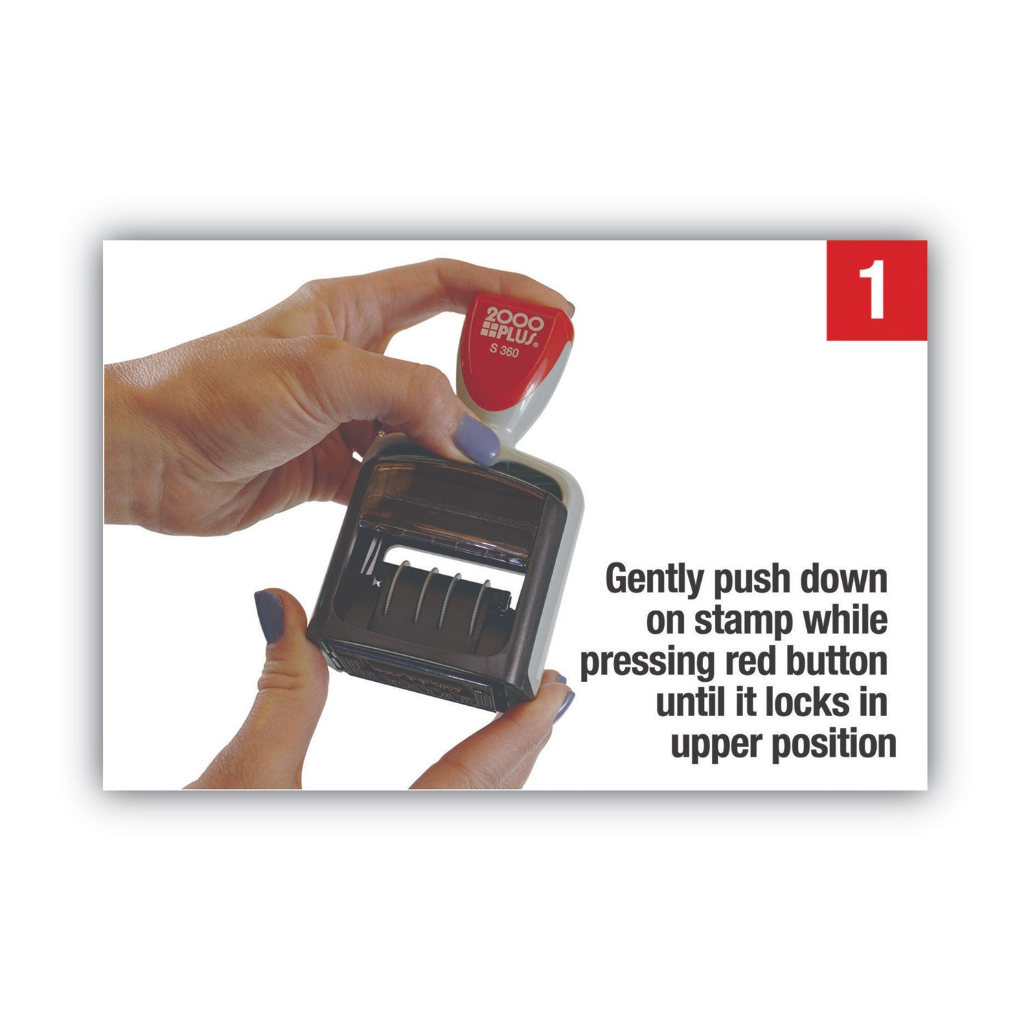 COSCO 2000PLUS Model S 360 Two-Color Message Dater, 1.75 x 1, "Received", Self-Inking, Blue/Red