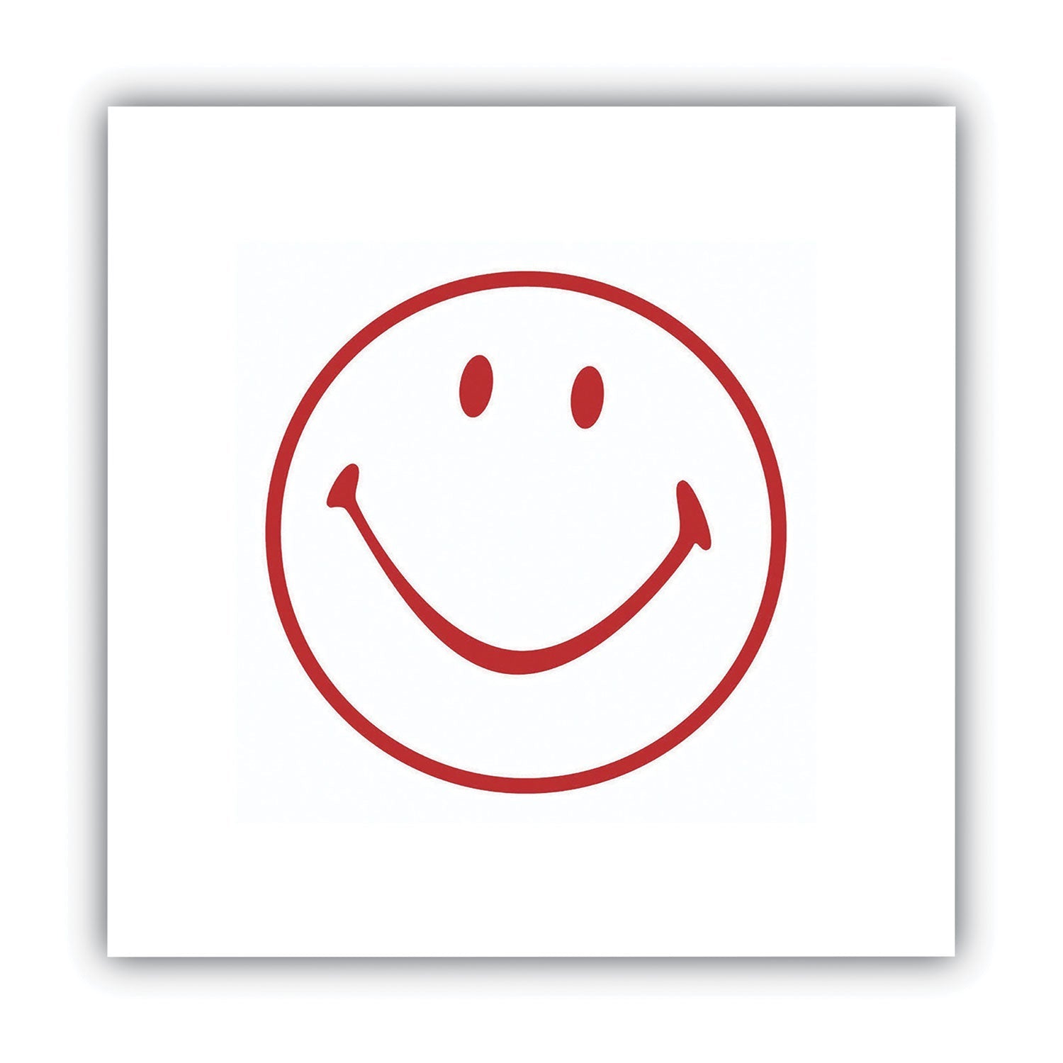 ACCUSTAMP Pre-Inked Round Stamp, Smiley, 0.63" dia, Red